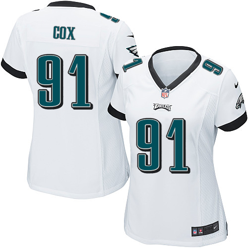 Women's Game Fletcher Cox Nike Jersey White Road - #91 NFL Philadelphia Eagles